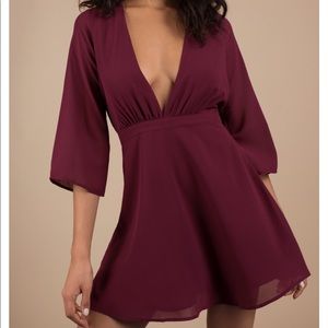 Wine Skater Dress